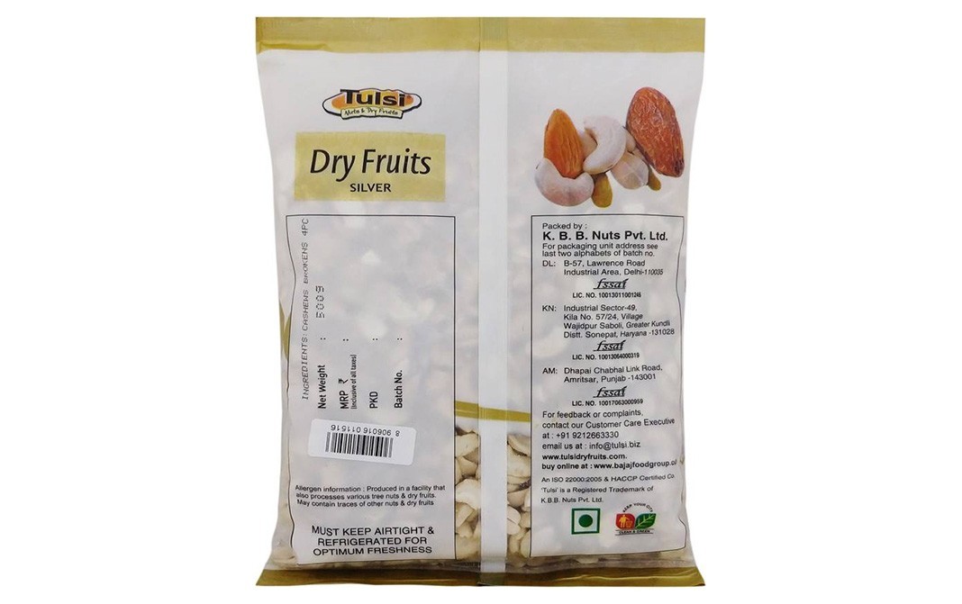 Tulsi Nuts & Dry Fruits Silver Broken Cashews    Pack  500 grams